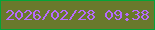 文字の大きさ：4、枠の色：04a439、背景の色：69792c、文字の色：b76afd 無料ブログパーツのブログ時計