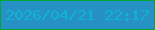文字の大きさ：4、枠の色：04a735、背景の色：2691c4、文字の色：0fb3d4 無料ブログパーツのブログ時計
