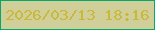 文字の大きさ：1、枠の色：04a868、背景の色：d0cf9a、文字の色：c9b93b 無料ブログパーツのブログ時計