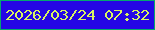 文字の大きさ：4、枠の色：04a86e、背景の色：2506e5、文字の色：d9f361 無料ブログパーツのブログ時計