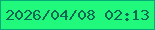 文字の大きさ：5、枠の色：04aa75、背景の色：20f97b、文字の色：0e6852 無料ブログパーツのブログ時計