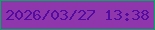 文字の大きさ：2、枠の色：04ab5e、背景の色：8f36ac、文字の色：540ca0 無料ブログパーツのブログ時計