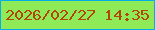 文字の大きさ：2、枠の色：04aeeb、背景の色：8eea56、文字の色：b34805 無料ブログパーツのブログ時計