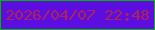 文字の大きさ：1、枠の色：04b601、背景の色：5c0ee0、文字の色：ac2357 無料ブログパーツのブログ時計