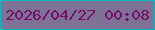 文字の大きさ：4、枠の色：04b9c2、背景の色：7e7396、文字の色：780d68 無料ブログパーツのブログ時計