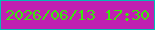 文字の大きさ：4、枠の色：04bbb4、背景の色：c020b1、文字の色：3be70c 無料ブログパーツのブログ時計