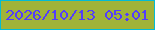 文字の大きさ：1、枠の色：04bbd4、背景の色：a1b338、文字の色：533dfc 無料ブログパーツのブログ時計