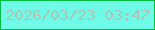 文字の大きさ：4、枠の色：04bc47、背景の色：6ff9e7、文字の色：a8c5b6 無料ブログパーツのブログ時計