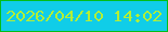 文字の大きさ：1、枠の色：04bd18、背景の色：10cde8、文字の色：b2ef37 無料ブログパーツのブログ時計