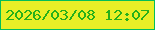 文字の大きさ：3、枠の色：04be5a、背景の色：e9ef27、文字の色：27b01a 無料ブログパーツのブログ時計