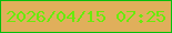 文字の大きさ：3、枠の色：04c00c、背景の色：e0af5b、文字の色：69eb0b 無料ブログパーツのブログ時計