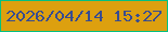 文字の大きさ：4、枠の色：04c081、背景の色：dda00f、文字の色：384c91 無料ブログパーツのブログ時計