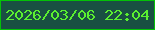 文字の大きさ：4、枠の色：04c107、背景の色：195042、文字の色：5bef30 無料ブログパーツのブログ時計