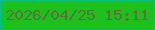 文字の大きさ：3、枠の色：04c186、背景の色：1cc21b、文字の色：5c7141 無料ブログパーツのブログ時計