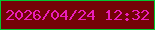 文字の大きさ：3、枠の色：04c631、背景の色：740307、文字の色：ea1eb9 無料ブログパーツのブログ時計