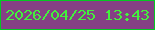 文字の大きさ：5、枠の色：04c823、背景の色：854085、文字の色：43f13d 無料ブログパーツのブログ時計