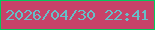 文字の大きさ：4、枠の色：04c95d、背景の色：c74269、文字の色：65bfc8 無料ブログパーツのブログ時計
