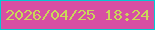 文字の大きさ：2、枠の色：04c9d2、背景の色：d74fa3、文字の色：cad759 無料ブログパーツのブログ時計