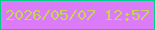 文字の大きさ：4、枠の色：04cd8b、背景の色：db7bf8、文字の色：c6d25a 無料ブログパーツのブログ時計