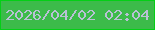 文字の大きさ：1、枠の色：04cf16、背景の色：3cbb4a、文字の色：b9c1d5 無料ブログパーツのブログ時計