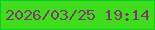 文字の大きさ：1、枠の色：04cf27、背景の色：40dd1d、文字の色：7a3c6c 無料ブログパーツのブログ時計