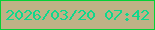 文字の大きさ：3、枠の色：04d136、背景の色：beb286、文字の色：0ed88d 無料ブログパーツのブログ時計