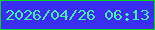 文字の大きさ：1、枠の色：04d41e、背景の色：3a2ff1、文字の色：49e9b5 無料ブログパーツのブログ時計