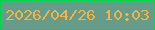 文字の大きさ：2、枠の色：04d54d、背景の色：669c8a、文字の色：f4b346 無料ブログパーツのブログ時計
