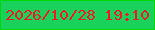 文字の大きさ：5、枠の色：04d605、背景の色：18d25b、文字の色：f21b25 無料ブログパーツのブログ時計