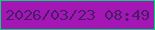 文字の大きさ：4、枠の色：04d876、背景の色：a417b5、文字の色：491c6a 無料ブログパーツのブログ時計