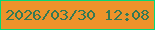 文字の大きさ：2、枠の色：04d878、背景の色：ed932b、文字の色：357954 無料ブログパーツのブログ時計