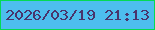 文字の大きさ：1、枠の色：04da53、背景の色：4dbeee、文字の色：49346c 無料ブログパーツのブログ時計
