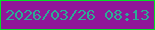 文字の大きさ：3、枠の色：04de27、背景の色：901699、文字の色：2cab95 無料ブログパーツのブログ時計