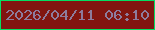 文字の大きさ：4、枠の色：04de62、背景の色：811510、文字の色：8d7b9c 無料ブログパーツのブログ時計