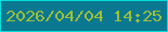 文字の大きさ：2、枠の色：04e0df、背景の色：0b7891、文字の色：9bbf36 無料ブログパーツのブログ時計