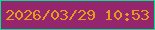 文字の大きさ：5、枠の色：04e194、背景の色：95256d、文字の色：e79b1e 無料ブログパーツのブログ時計