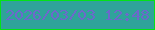 文字の大きさ：4、枠の色：04e217、背景の色：2fa39a、文字の色：6d68cc 無料ブログパーツのブログ時計