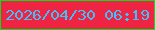 文字の大きさ：1、枠の色：04e21f、背景の色：ef2442、文字の色：3dc0fb 無料ブログパーツのブログ時計