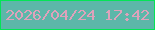 文字の大きさ：2、枠の色：04e456、背景の色：5cb7a9、文字の色：dea2bb 無料ブログパーツのブログ時計