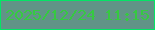 文字の大きさ：3、枠の色：04e565、背景の色：619487、文字の色：36c941 無料ブログパーツのブログ時計
