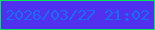文字の大きさ：4、枠の色：04e759、背景の色：5130ee、文字の色：1170f3 無料ブログパーツのブログ時計