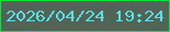 文字の大きさ：5、枠の色：04e83b、背景の色：526357、文字の色：59e1e5 無料ブログパーツのブログ時計