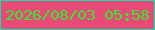 文字の大きさ：3、枠の色：04e8ad、背景の色：e94a78、文字の色：30ec2f 無料ブログパーツのブログ時計