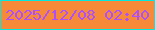文字の大きさ：5、枠の色：04e8de、背景の色：f78a39、文字の色：ad4ffd 無料ブログパーツのブログ時計
