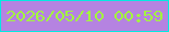 文字の大きさ：2、枠の色：04e9e1、背景の色：b583e1、文字の色：a3f63e 無料ブログパーツのブログ時計
