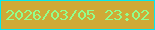 文字の大きさ：4、枠の色：04e9ef、背景の色：cfaa37、文字の色：91ff8c 無料ブログパーツのブログ時計