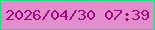 文字の大きさ：5、枠の色：04ea7b、背景の色：e38dcc、文字の色：9e0883 無料ブログパーツのブログ時計