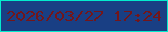 文字の大きさ：5、枠の色：04ebcd、背景の色：193f84、文字の色：73161a 無料ブログパーツのブログ時計