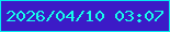 文字の大きさ：2、枠の色：04ebf0、背景の色：3c1bc7、文字の色：16fdea 無料ブログパーツのブログ時計