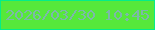 文字の大きさ：5、枠の色：04ed89、背景の色：56e83b、文字の色：7cb8aa 無料ブログパーツのブログ時計
